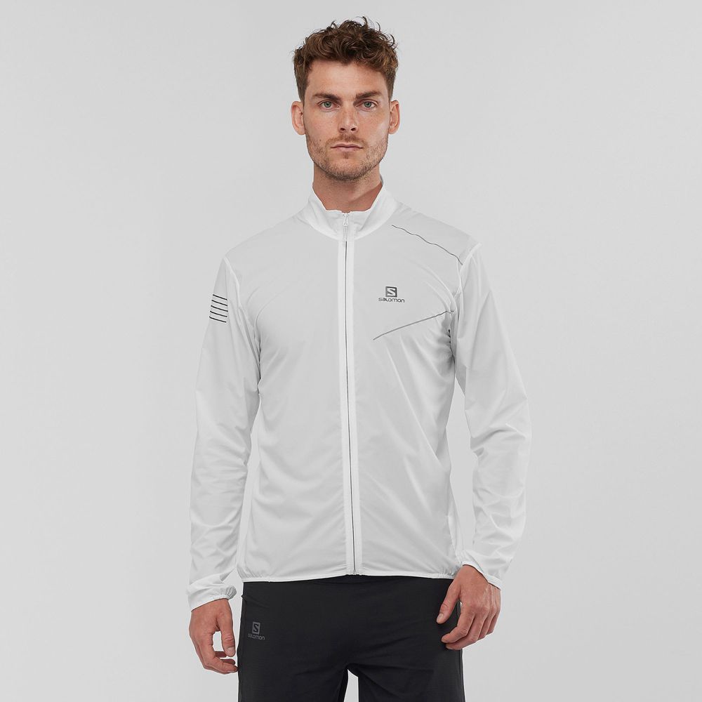 Salomon SENSE M Chaqueta Viento Hombre - Blancas - Colombia (57926-CKFP)